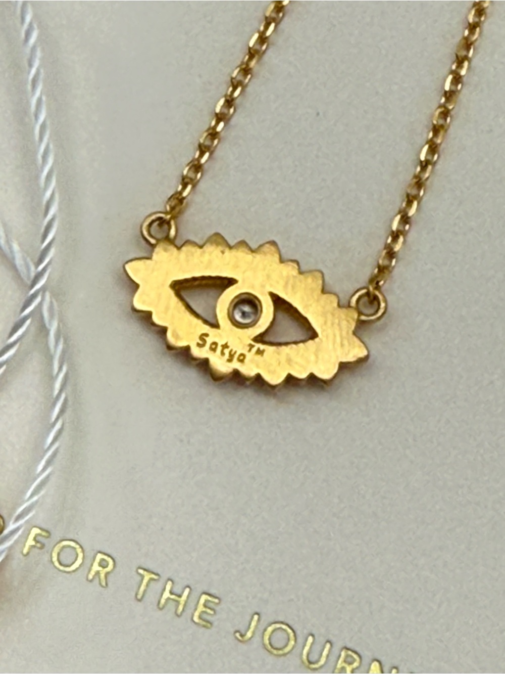 Satya Jewelry Gold Eye Pendant Necklace with WHITE TOPAZ 🧿NWT🧿 - Picture 8 of 10